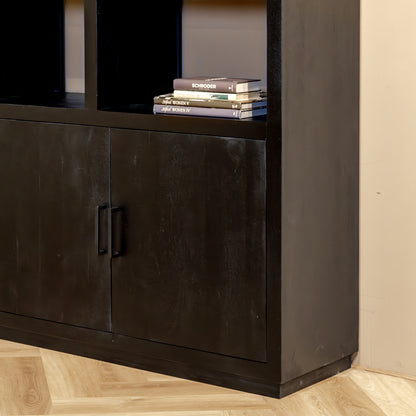 Vakkenkast Jaxx | 120 cm | Zwart Mangohout
