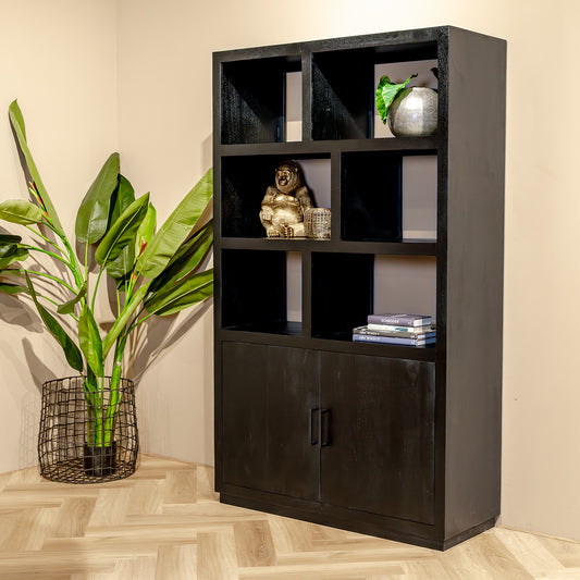 Vakkenkast Jaxx | 120 cm | Zwart Mangohout