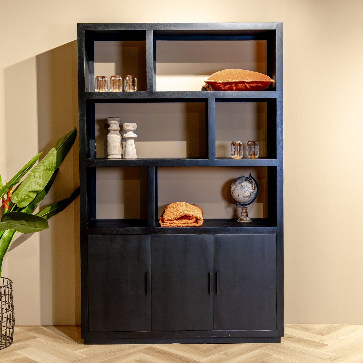 Vakkenkast Jaxx | Zwart Mangohout