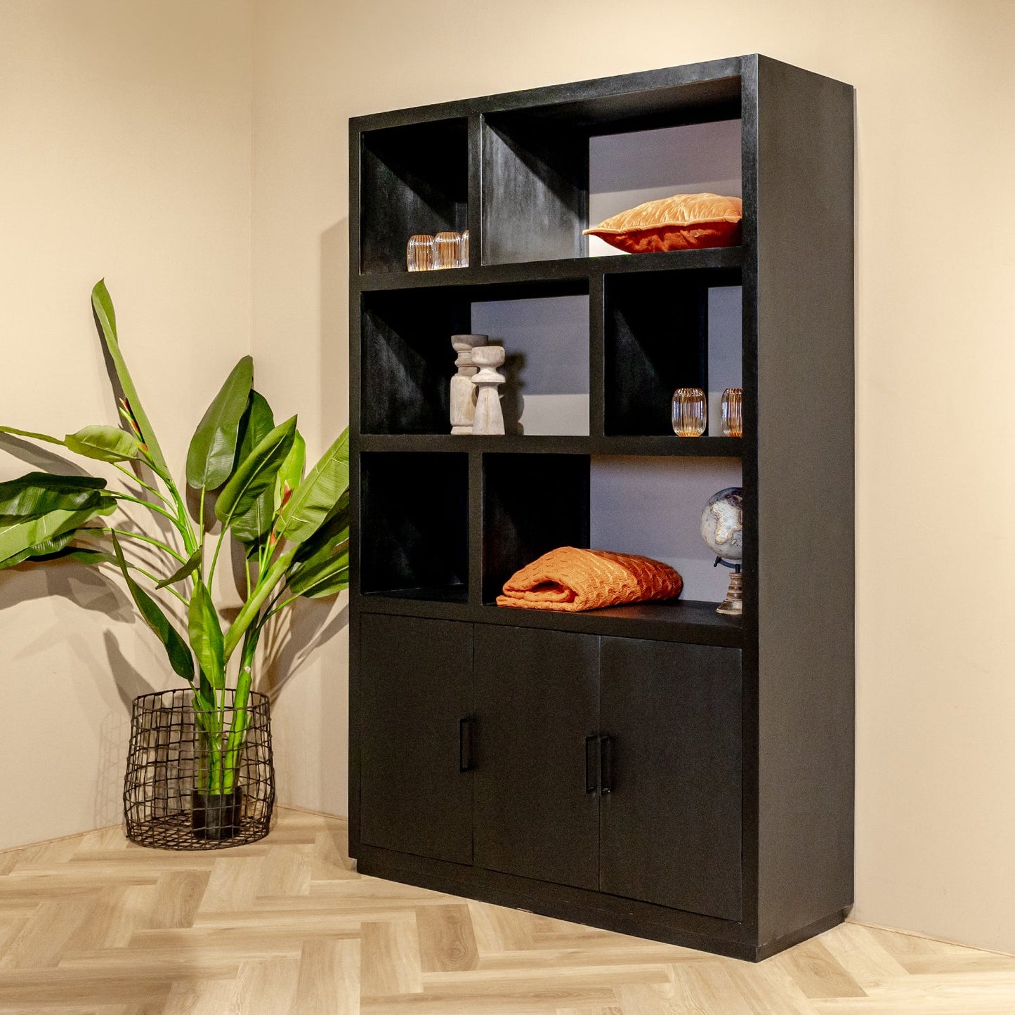 Vakkenkast Jaxx | Zwart Mangohout