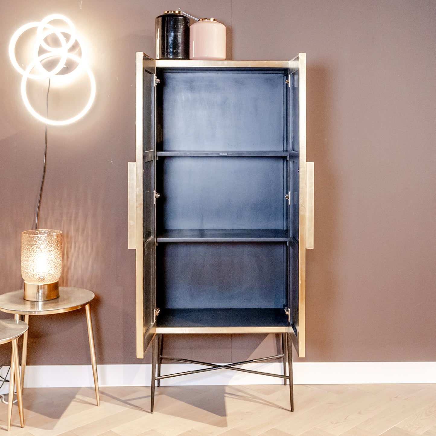 Wandkast Ironville | 182 cm Hoog | Goud