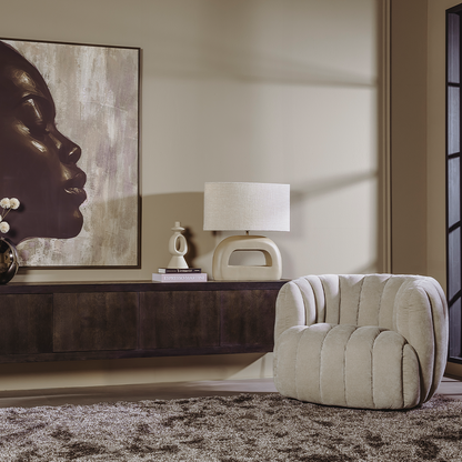 Draaifauteuil Verdi | Beige — Zijaanzicht - sfeer