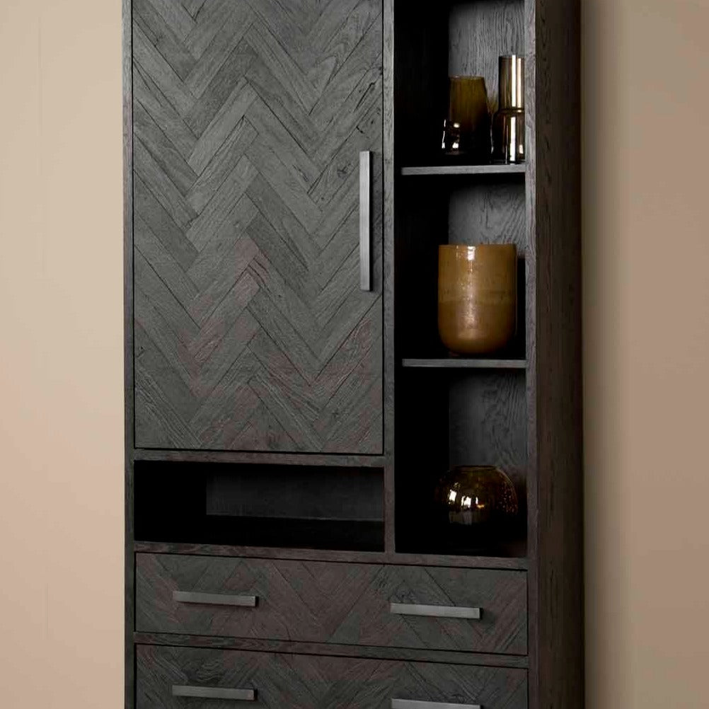 Vakkenkast Ziano | Zwart Eiken Fineer
