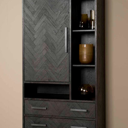 Vakkenkast Ziano | Zwart Eiken Fineer