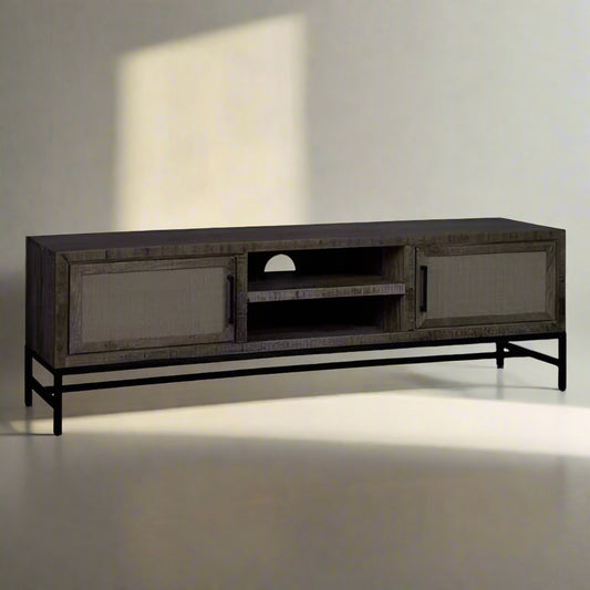 TV-Meubel Carini | Zwart Mangohout