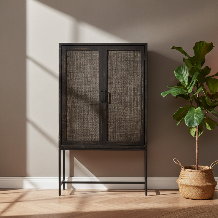 Opbergkast Carini | Antraciet Mangohout