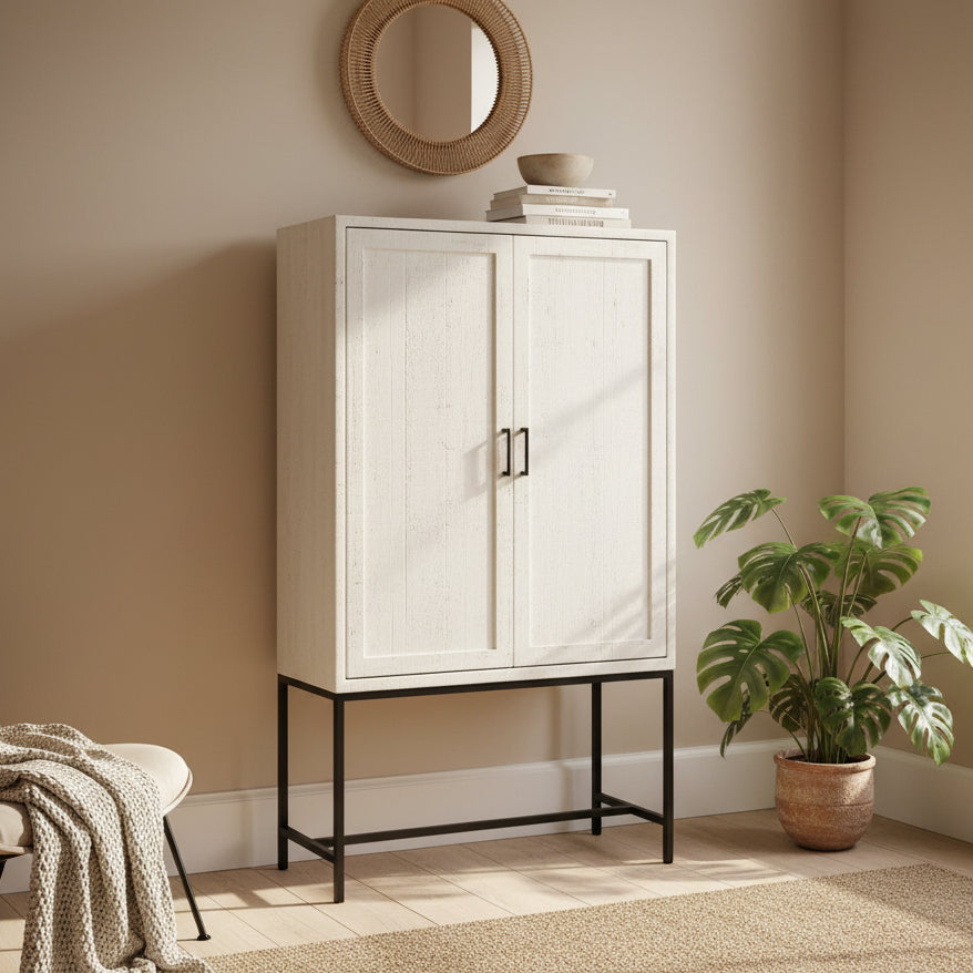 Opbergkast Carini | Wit Mangohout