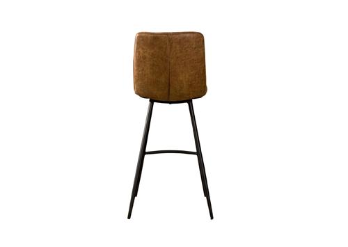 Barkruk Navarra fabric t- cognac, achteraanzicht op witte achtergrond