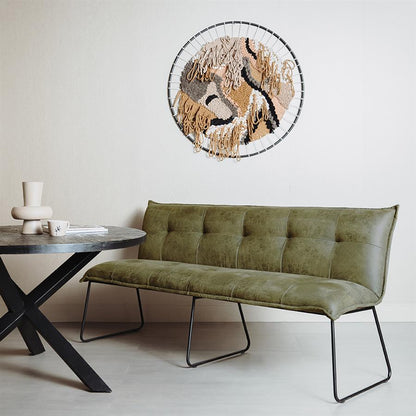 Eetkamerbank Seda | Fabric Cherokee Groen — Zijaanzicht - sfeer