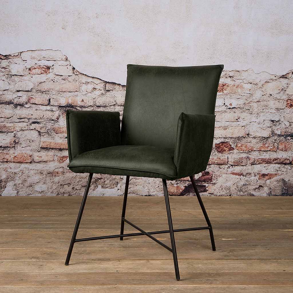Eetkamerstoel Trofa | Met arm | Fabric Amazon Groen