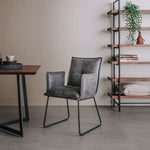 Eetkamerstoel Seda | Met armleuning | Fabric Cherokee Grijs