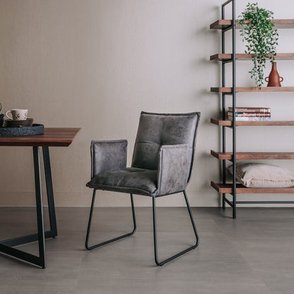 Eetkamerstoel Seda | Met armleuning | Fabric Cherokee Grijs