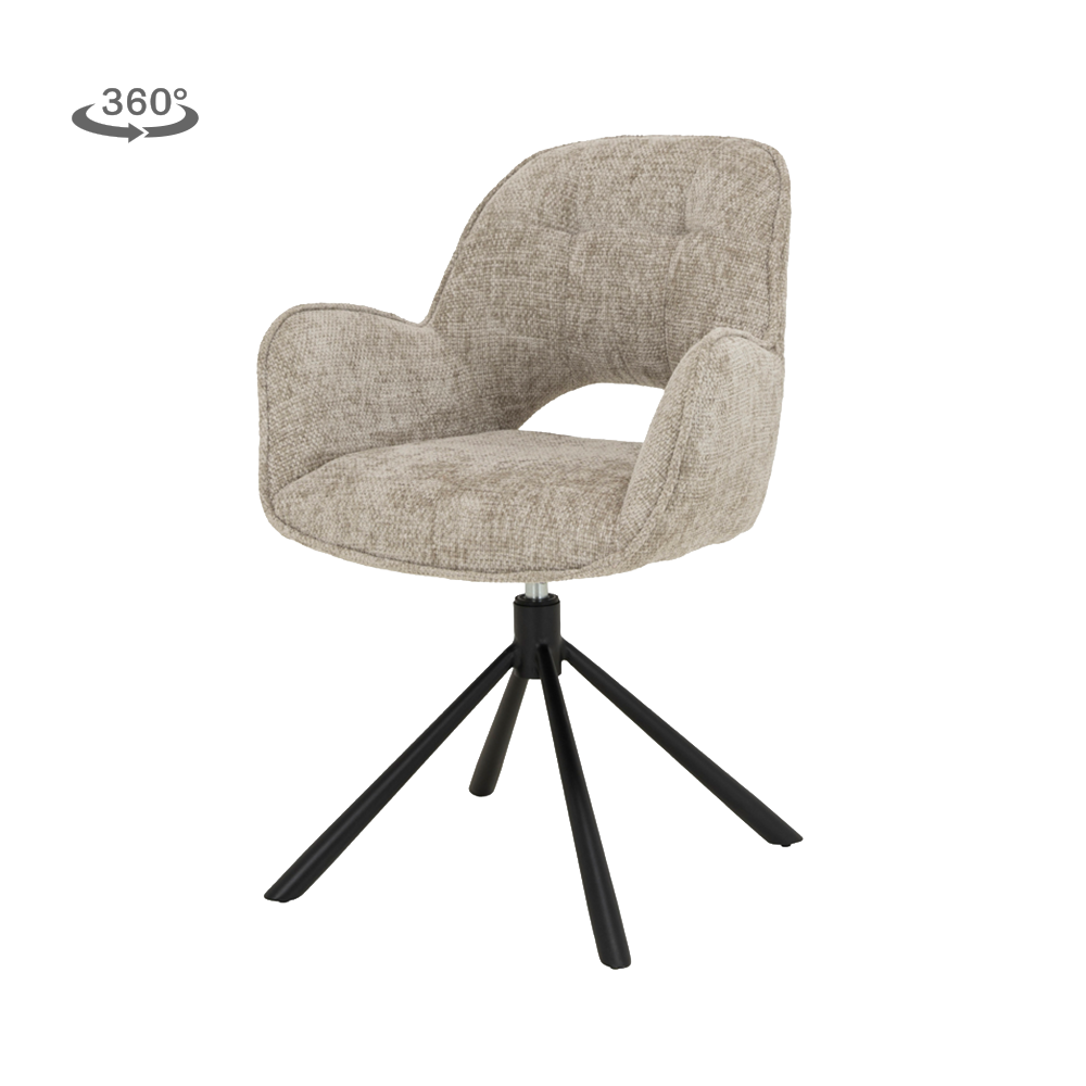 Eetkamerstoel Isola | Beige Stof — Vooraanzicht - witfoto