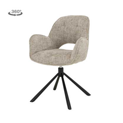 Eetkamerstoel Isola | Beige Stof — Vooraanzicht - witfoto