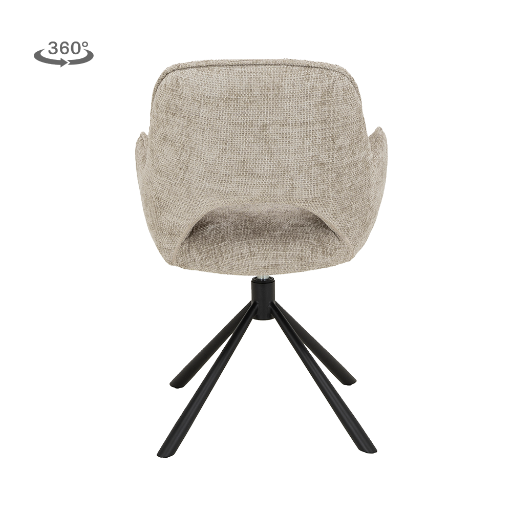 Eetkamerstoel Isola | Beige Stof — Vooraanzicht - witfoto