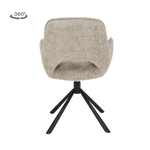 Eetkamerstoel Isola | Beige Stof — Vooraanzicht - witfoto