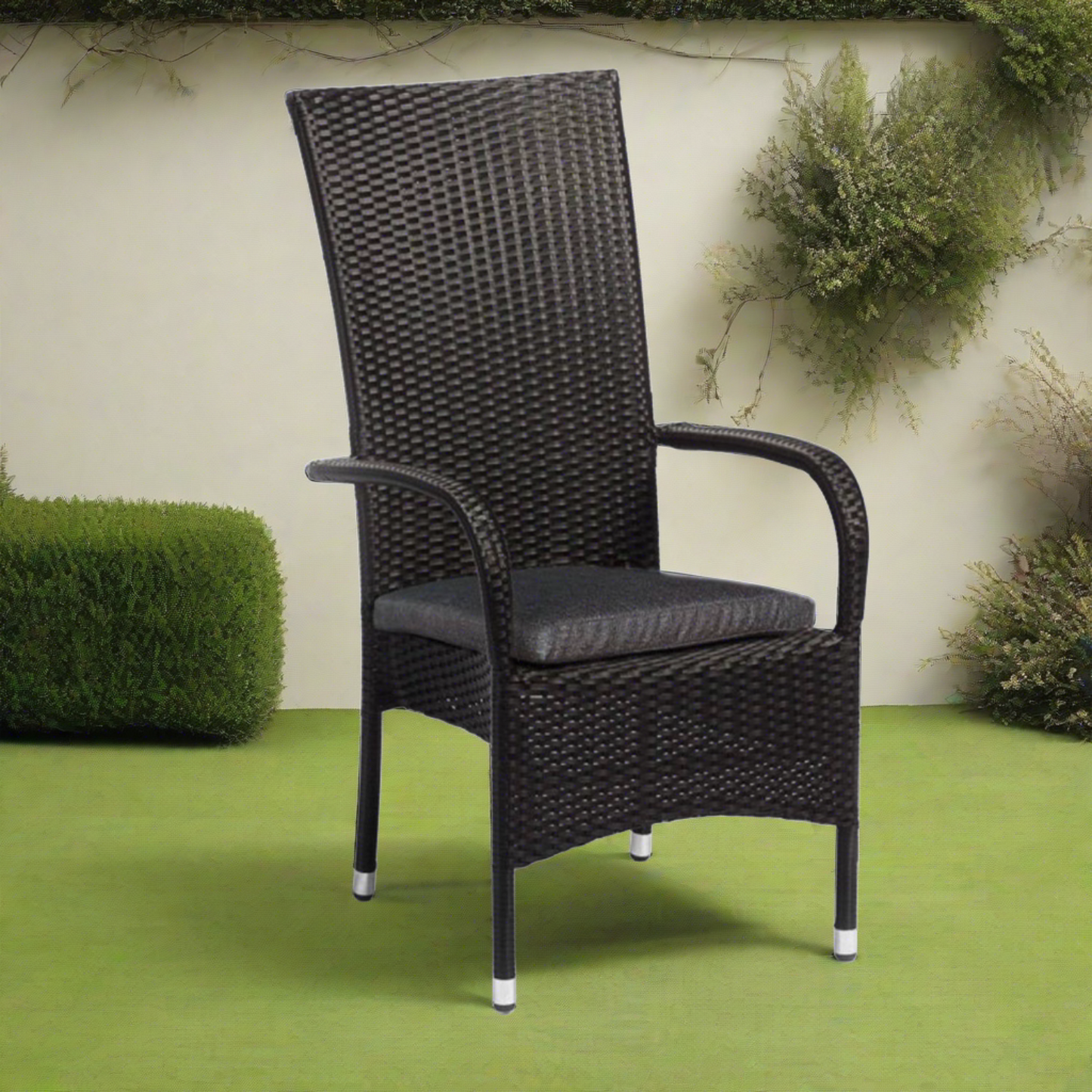 Tuinstoel Milos | Zwart Wicker