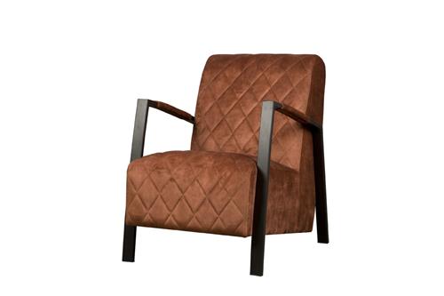 Fauteuil Villa | Velvet Bruin — Zijaanzicht - witfoto