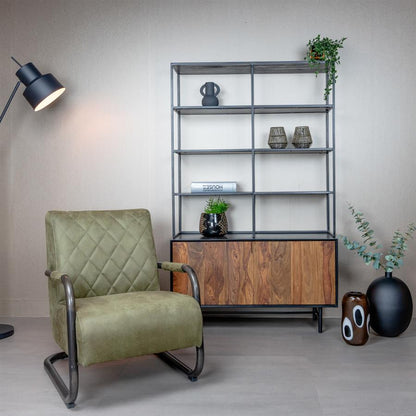 Fauteuil Civo microvezel groen in een interieur