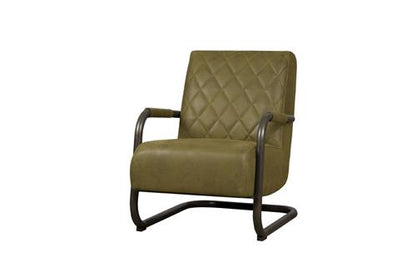 Fauteuil Civo microvezel groen, schuin vooraanzicht op witte achtergrond