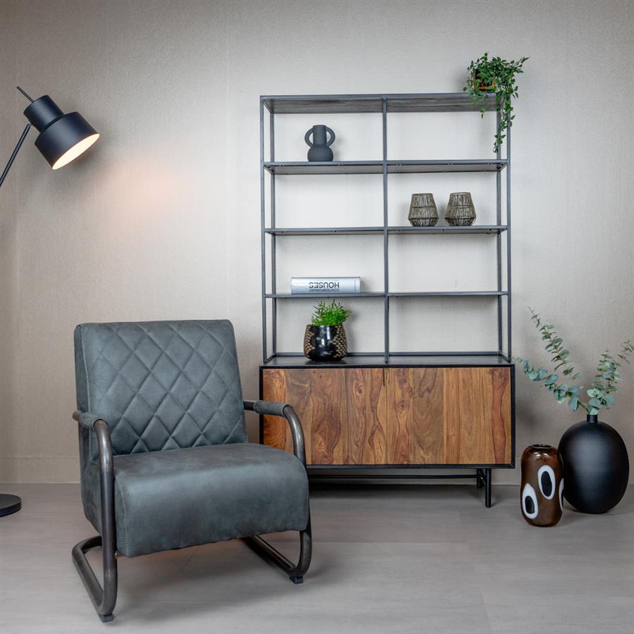 Fauteuil Civo microvezel antraciet in een interieur