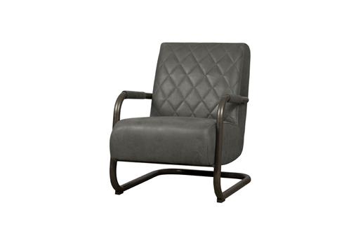 Fauteuil Civo microvezel antraciet, schuin vooraanzicht op witte achtergrond