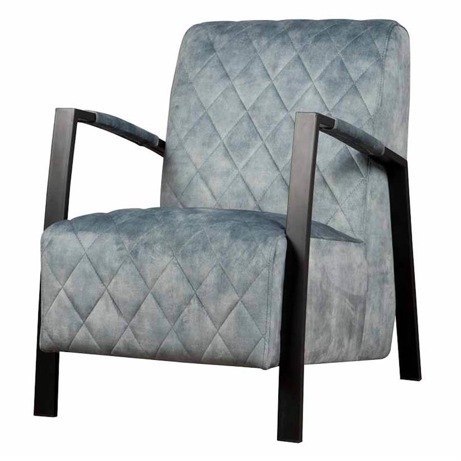 Fauteuil Villa | Velvet Lichtblauw — Zijaanzicht - witfoto
