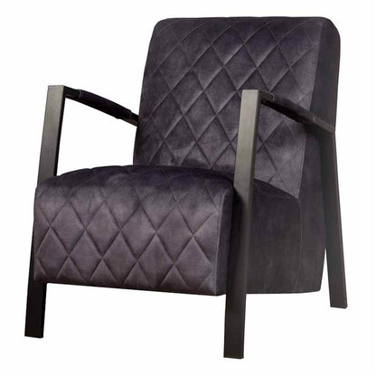 Fauteuil Villa | Velvet Antraciet — Vooraanzicht - witfoto