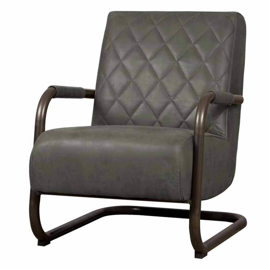 Fauteuil Civo microvezel antraciet, schuin vooraanzicht op witte achtergrond