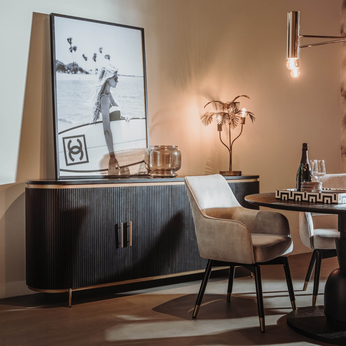 Dressoir Rivello | Zwart Mangohout