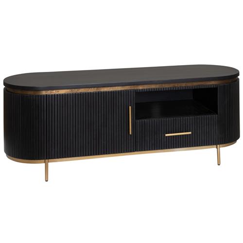 TV-Meubel Rivello | Zwart Mangohout