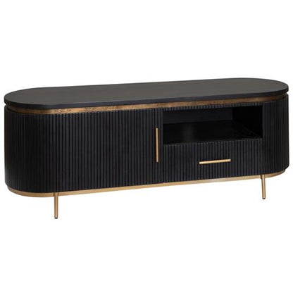 TV-Meubel Rivello | Zwart Mangohout