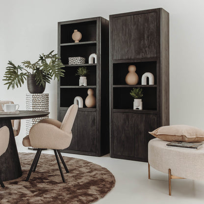 Opbergkast Tenna | Zwart Mangohout | 2 Open Vakken