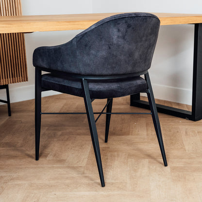 Eetkamerstoel Saar | Antraciet Velvet