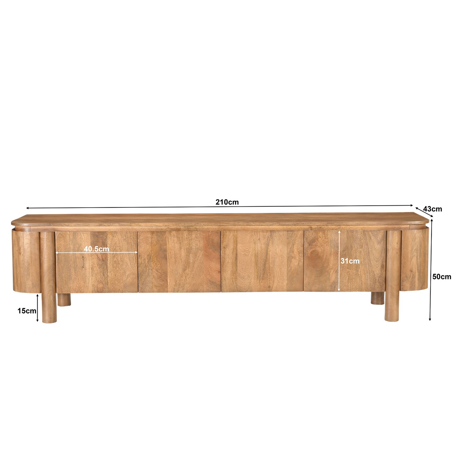 Tv-meubel Salano | Naturel Mangohout