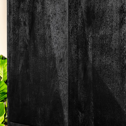 Opbergkast Onyx | Zwart Mangohout | 4 deuren