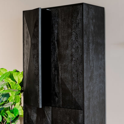 Opbergkast Onyx | Zwart Mangohout | 4 deuren