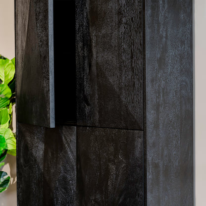 Opbergkast Onyx | Zwart Mangohout | 4 deuren