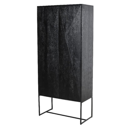 Opbergkast Onyx | Zwart Mangohout | 2 deuren