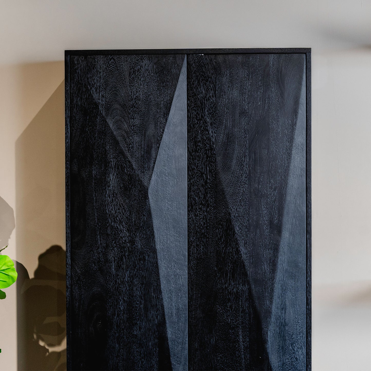 Opbergkast Onyx | Zwart Mangohout | 2 deuren