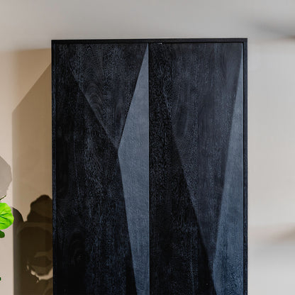 Opbergkast Onyx | Zwart Mangohout | 2 deuren