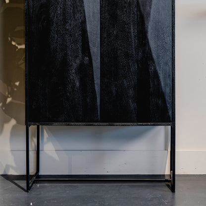 Opbergkast Onyx | Zwart Mangohout | 2 deuren