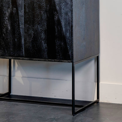 Opbergkast Onyx | Zwart Mangohout | 2 deuren