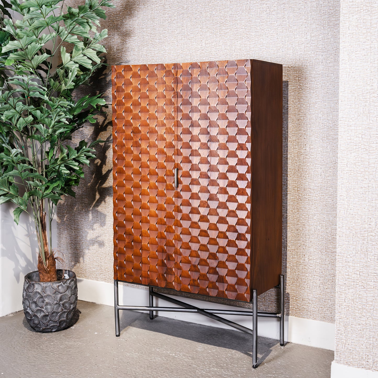 Opbergkast Paola | Mahonie Mangohout | 90 cm