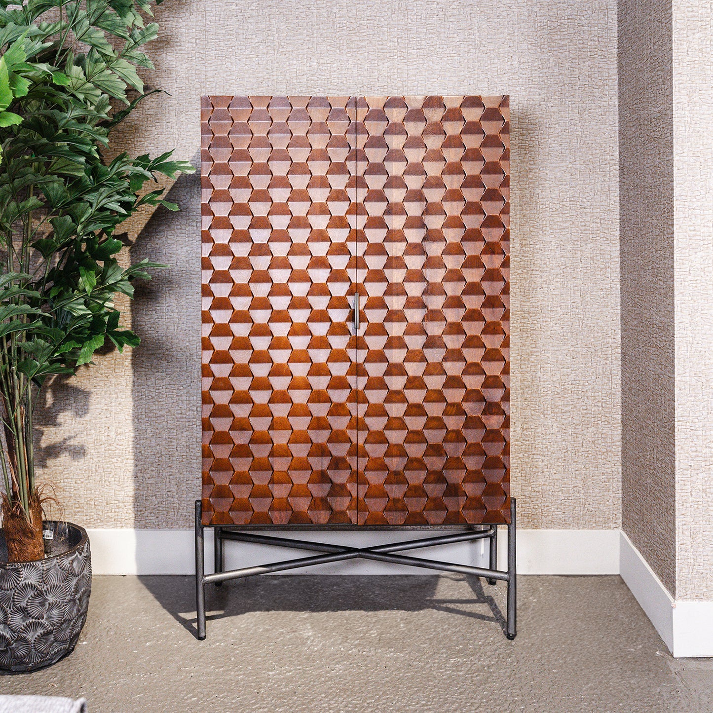 Opbergkast Paola | Mahonie Mangohout | 90 cm