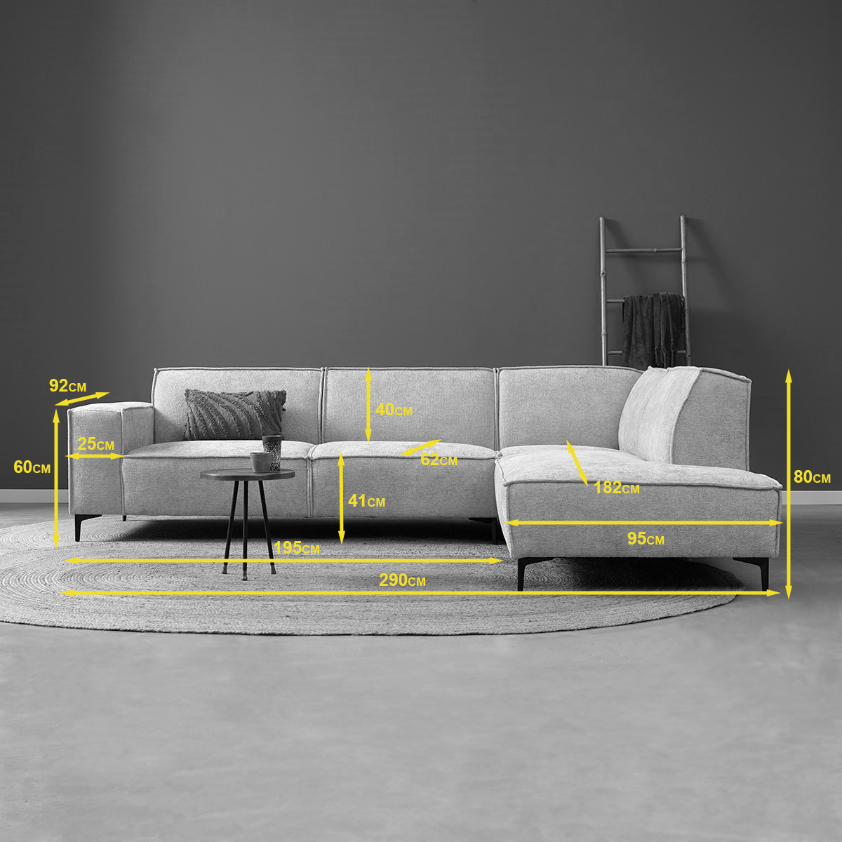 Hoekbank River | Stof Groen