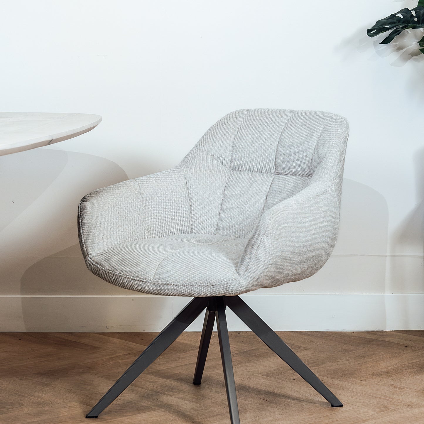 Eetkamerstoel Cas | Met Armleuning | 360° | OffWhite