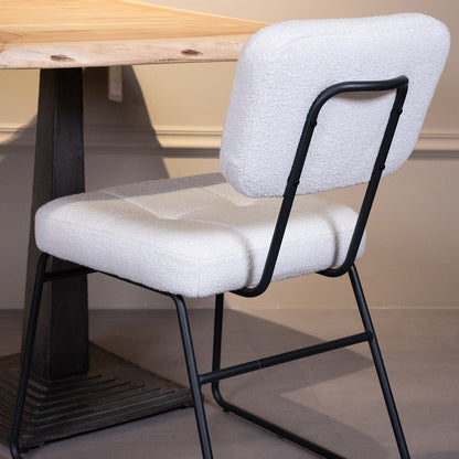 Eetkamerstoel Padola | Wit Stof