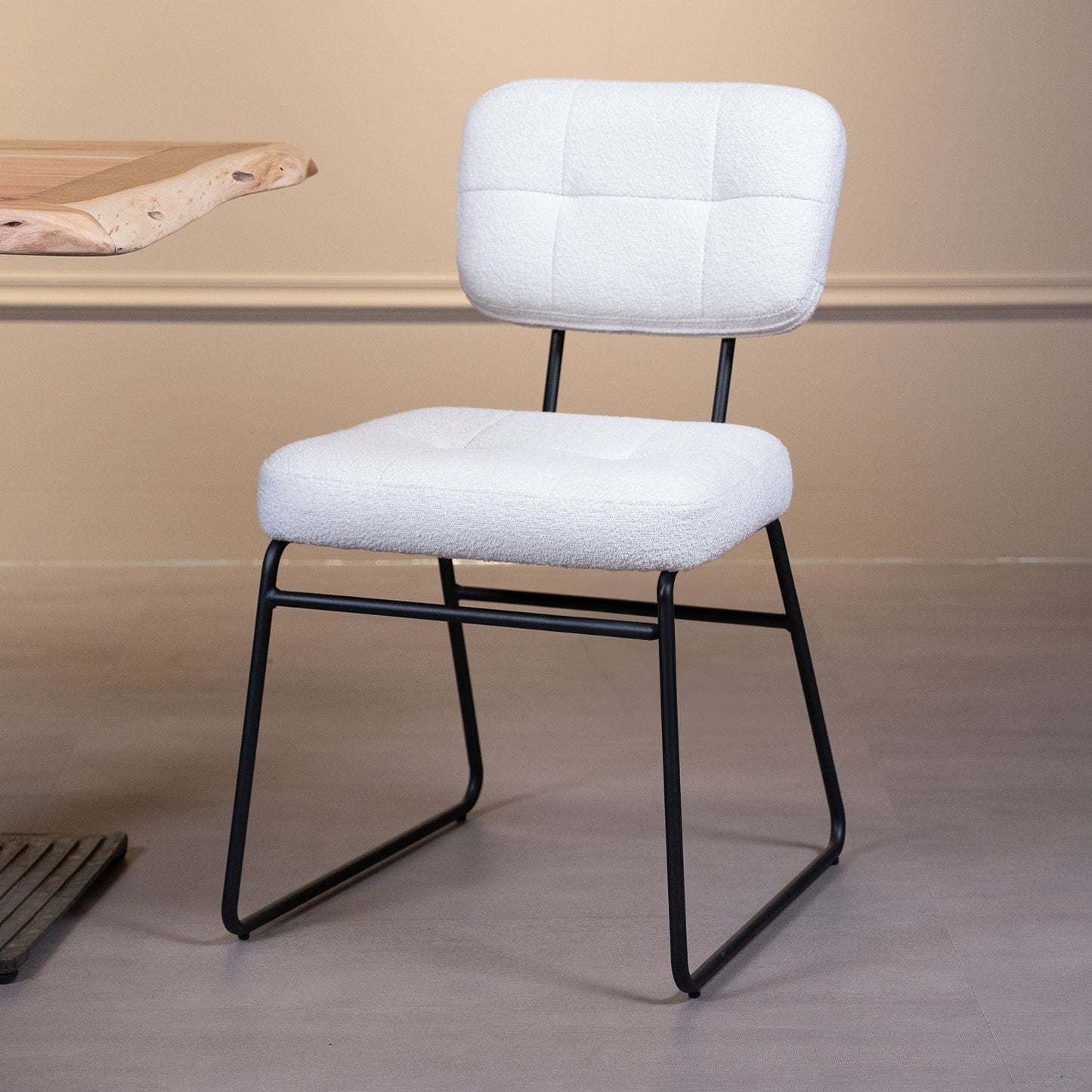 Eetkamerstoel Padola | Wit Stof