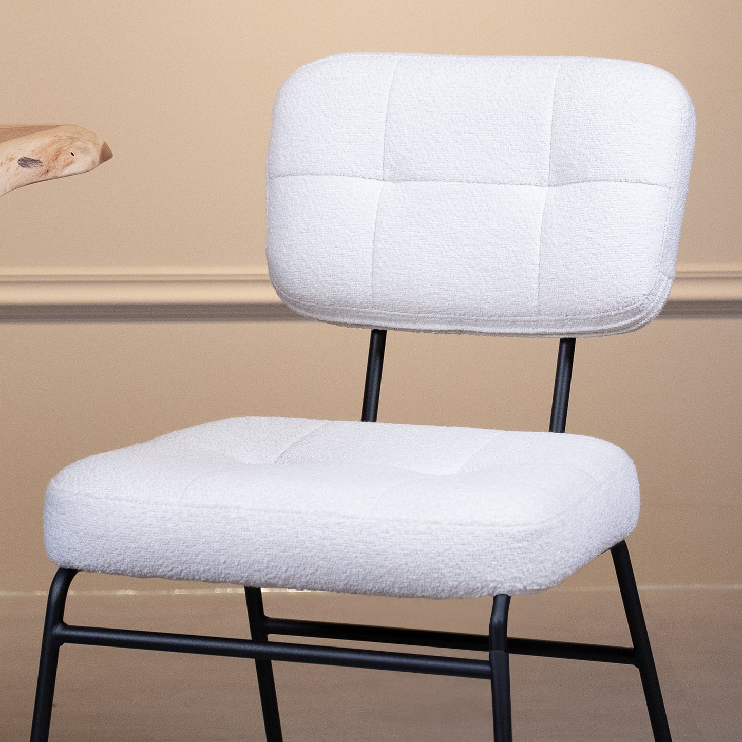 Eetkamerstoel Padola | Wit Stof